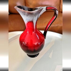 Authentic Mid-Century Modern 1970s pottery pitcher vase by Canadiana Pottery